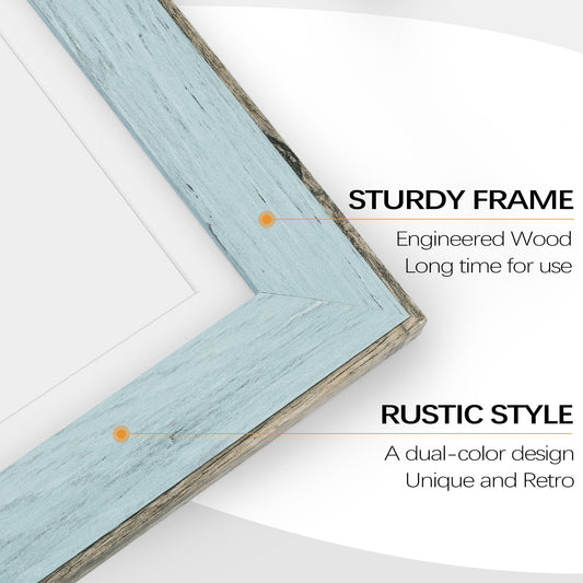Clearance Picture Frame with White Mat and Plexiglass 0.47 Thickness