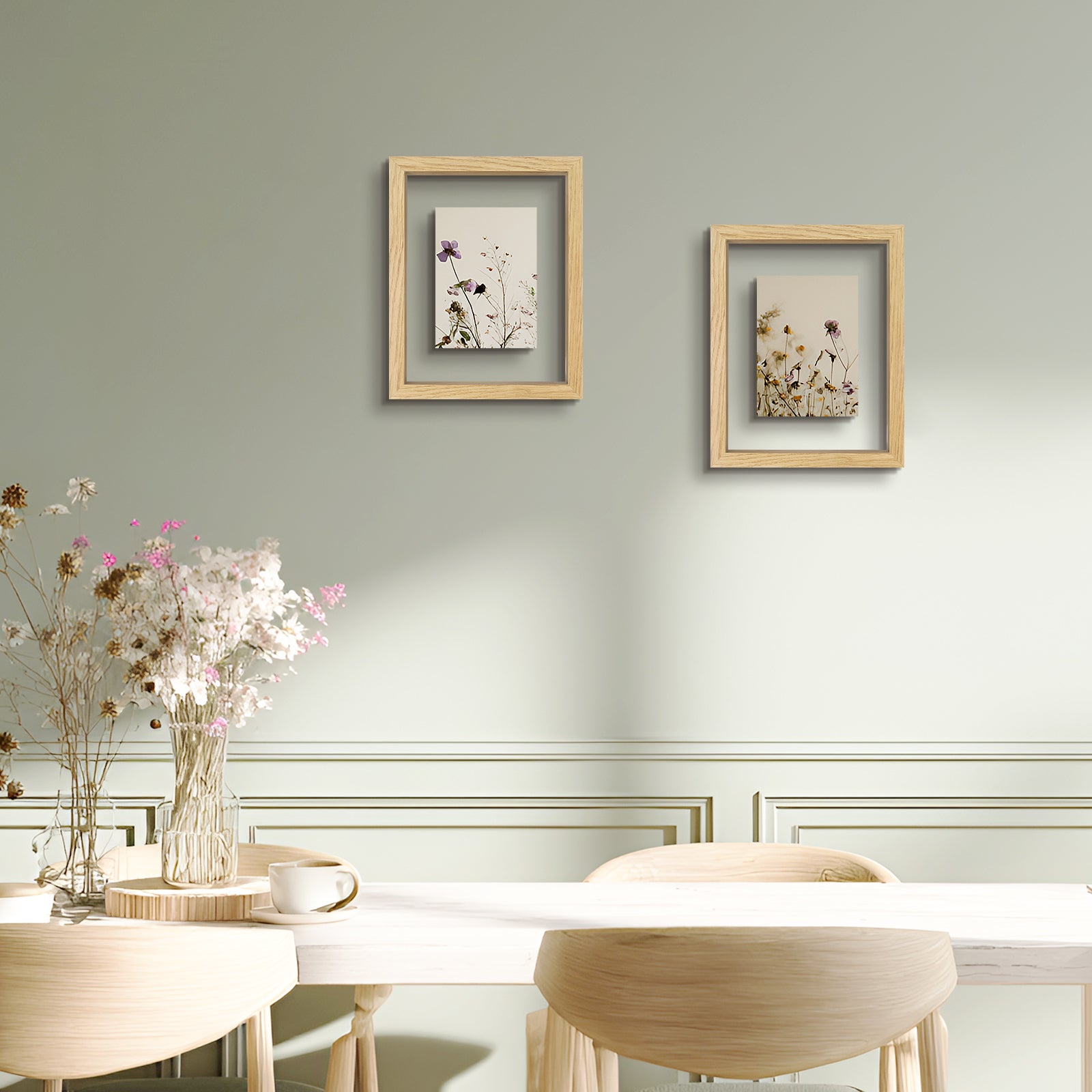 Golden State Art, Solid Wood Floating Picture Frame ¨C 8.5x11, 11x14, 12x16 with Real Glass