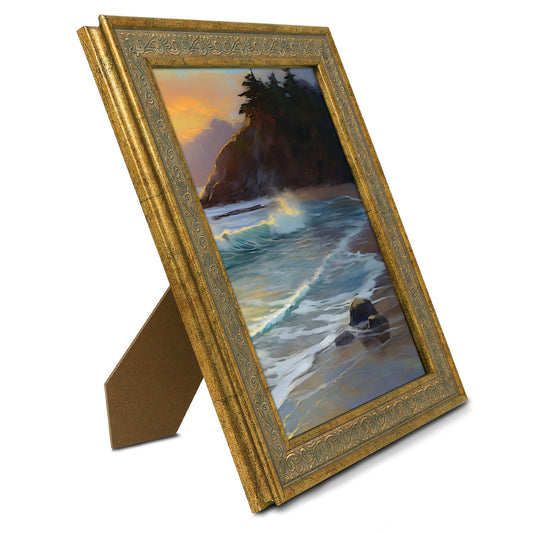 8x10 Ornate Finish Frame, Distressed Gold Polystyrene Frame - Pack of 12