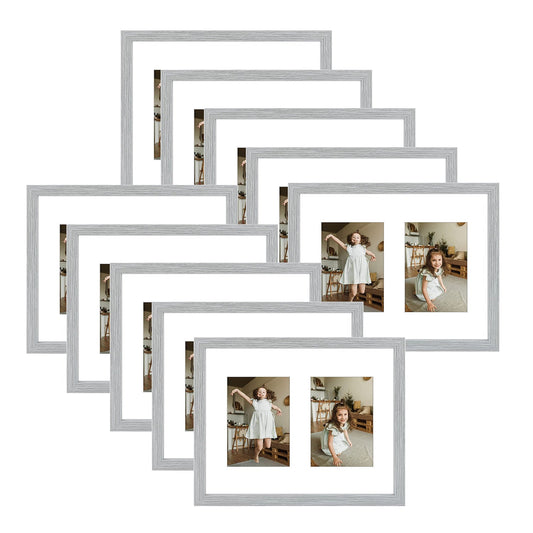 11x14 Wood Collage Frame 0.84 Inch For Two 5x7 Picture - Pack of 10