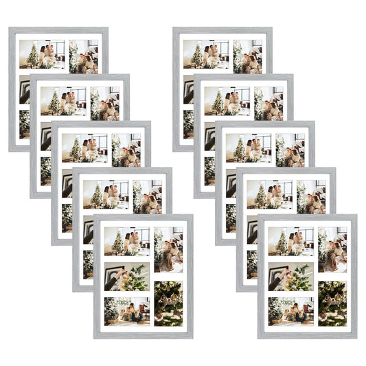 11x14 Wood Frame 0.84 Inch for Five 4x6 Picture - Pack of 10