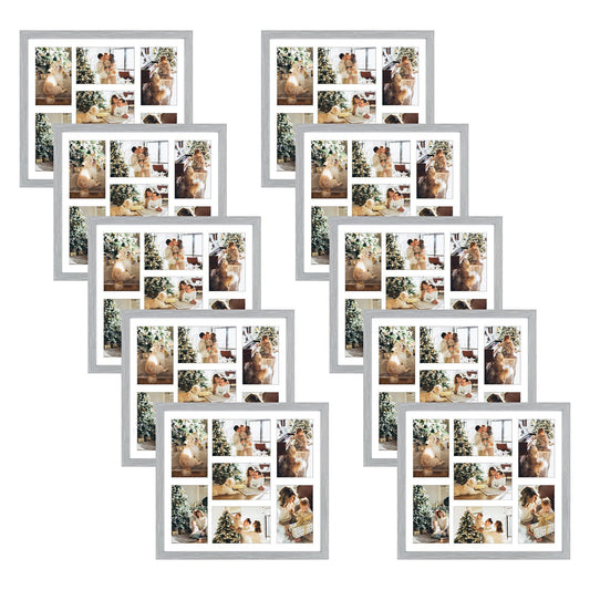 13.7x15.7 Wood Collage Frame 0.84 Inch for 7-4X6 Picture - Pack of 10