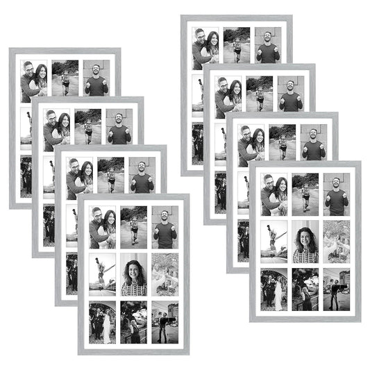 13.6x19.7 Wood Collage Frame 0.84 Inch for 9-4x6 Picture - Pack of 8