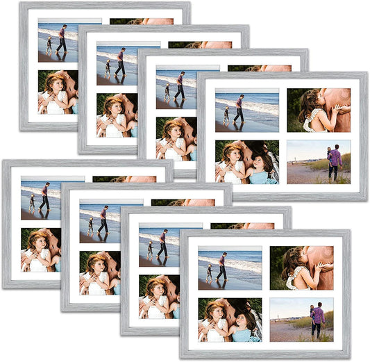 12x16 Wood Collage Frame 0.84 Inch for Four 5x7 Picture - Pack of 8