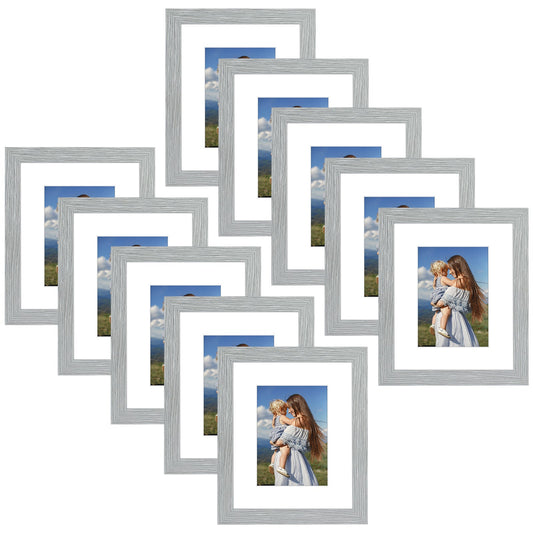 8x10 Wood Frame 0.75 Inch for 5x7 Picture - Pack of 10