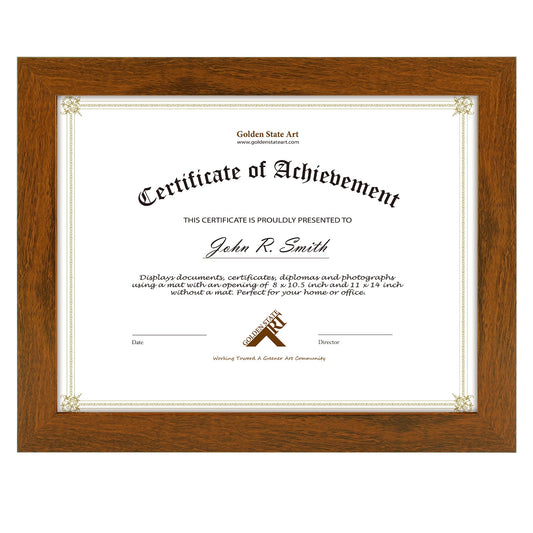 8.5x11 Diploma Wood Frame 0.75 Inch for 8.5x11 Picture - Pack of 10