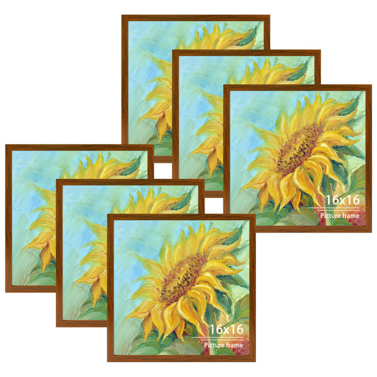 16x16 Wood Frame 0.84 Inch for Nine 4x4 Picture - Pack of 6