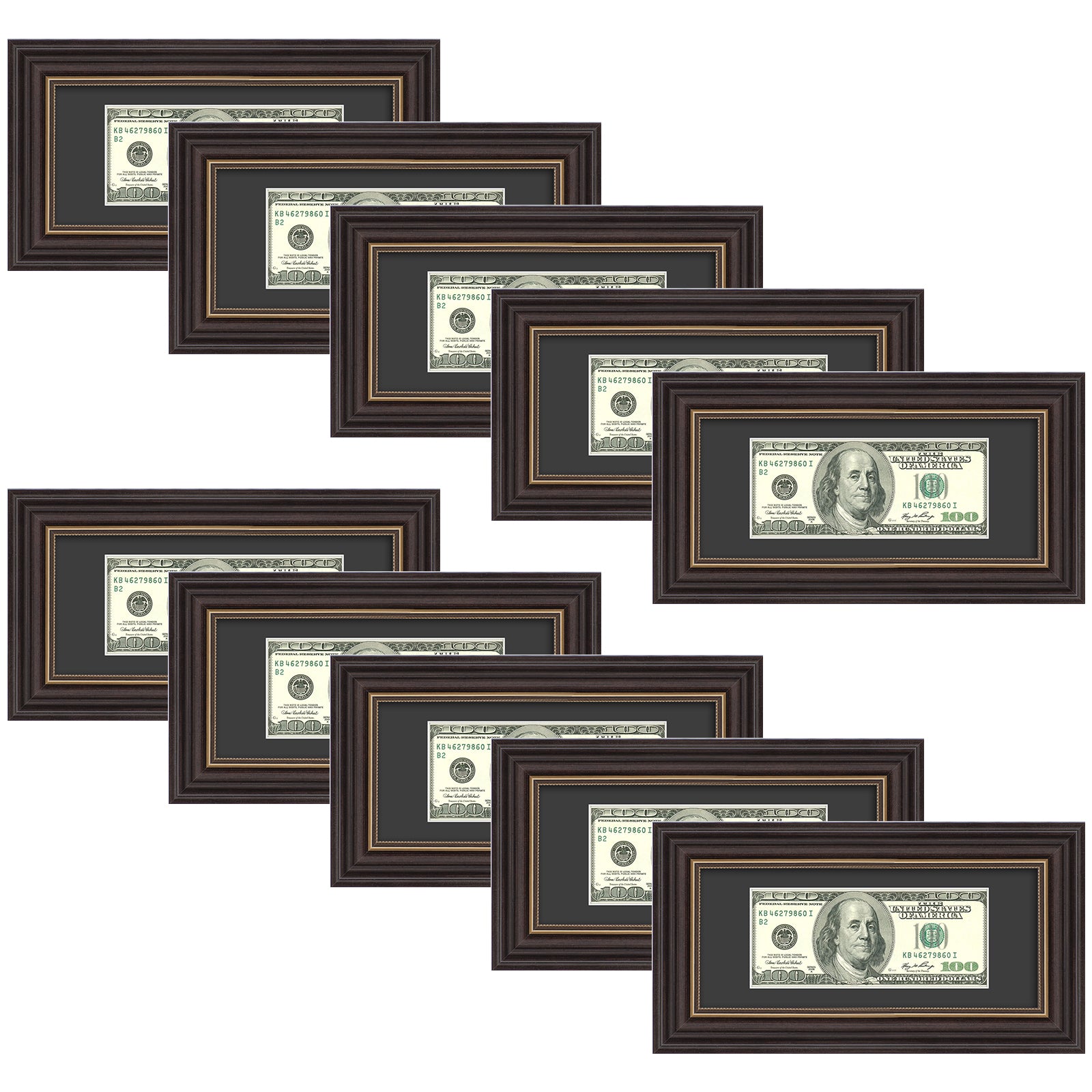 Golden State Art 4x9 Certificate Frame with Mat ¨C Brown & Gold Display Frame