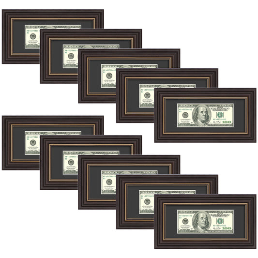 Golden State Art 4x9 Certificate Frame with Mat ¨C Brown & Gold Display Frame