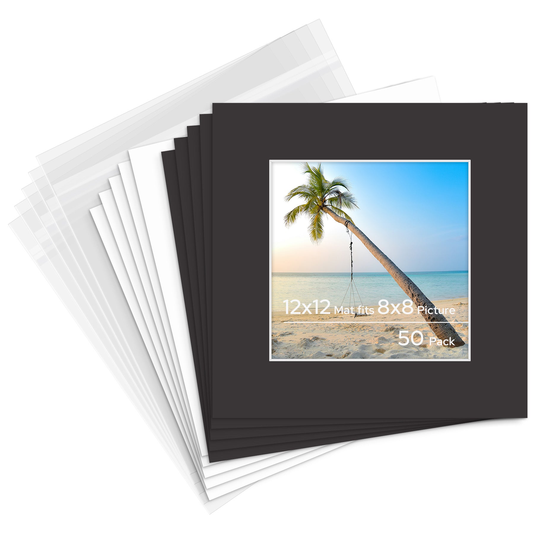 12 Sets White Picture Mat Set, 5" X 7", 8" X 10", 11" X 14" Photo