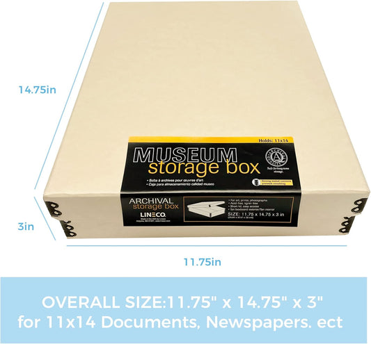 Tan Short Lid Archival Storage Box