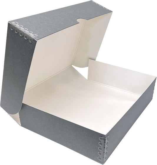 Clamshell Archival Folio Storage Box, Gray, 3" Deep