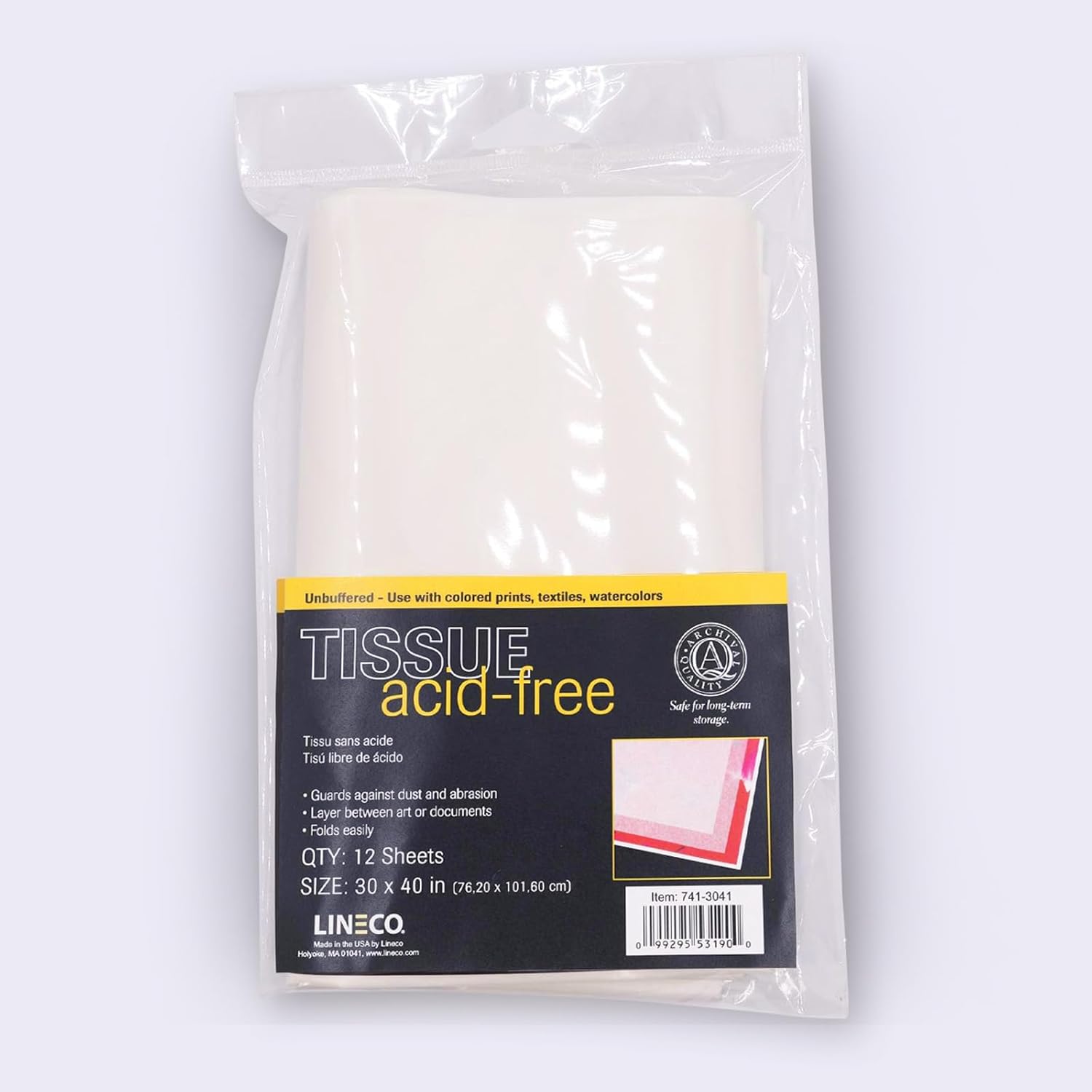Lineco Unbuffered Acid-Free Tissue Paper, 30 in. x 40 in