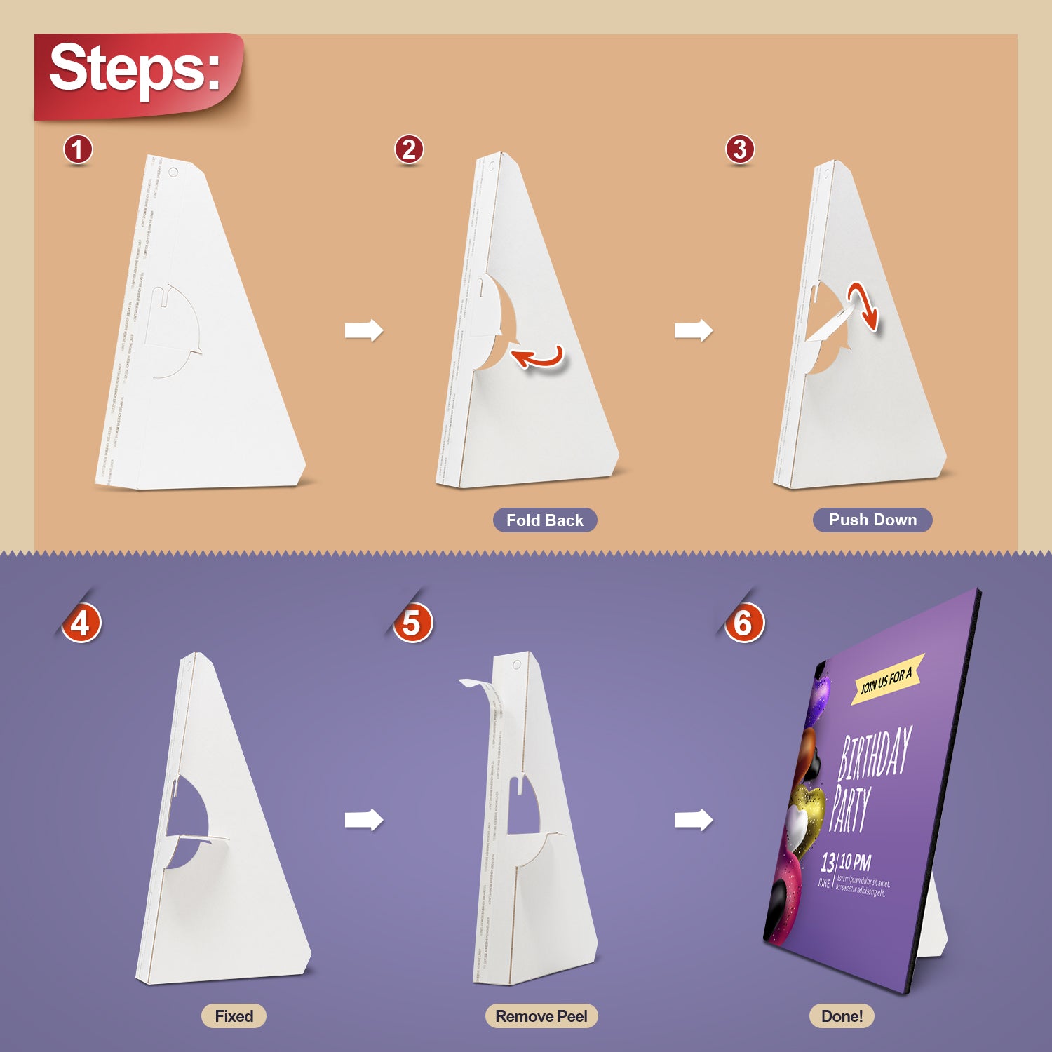 Single Wing White Self-Stick Easel Back, Pack of 50. Easel Back Golden State Art