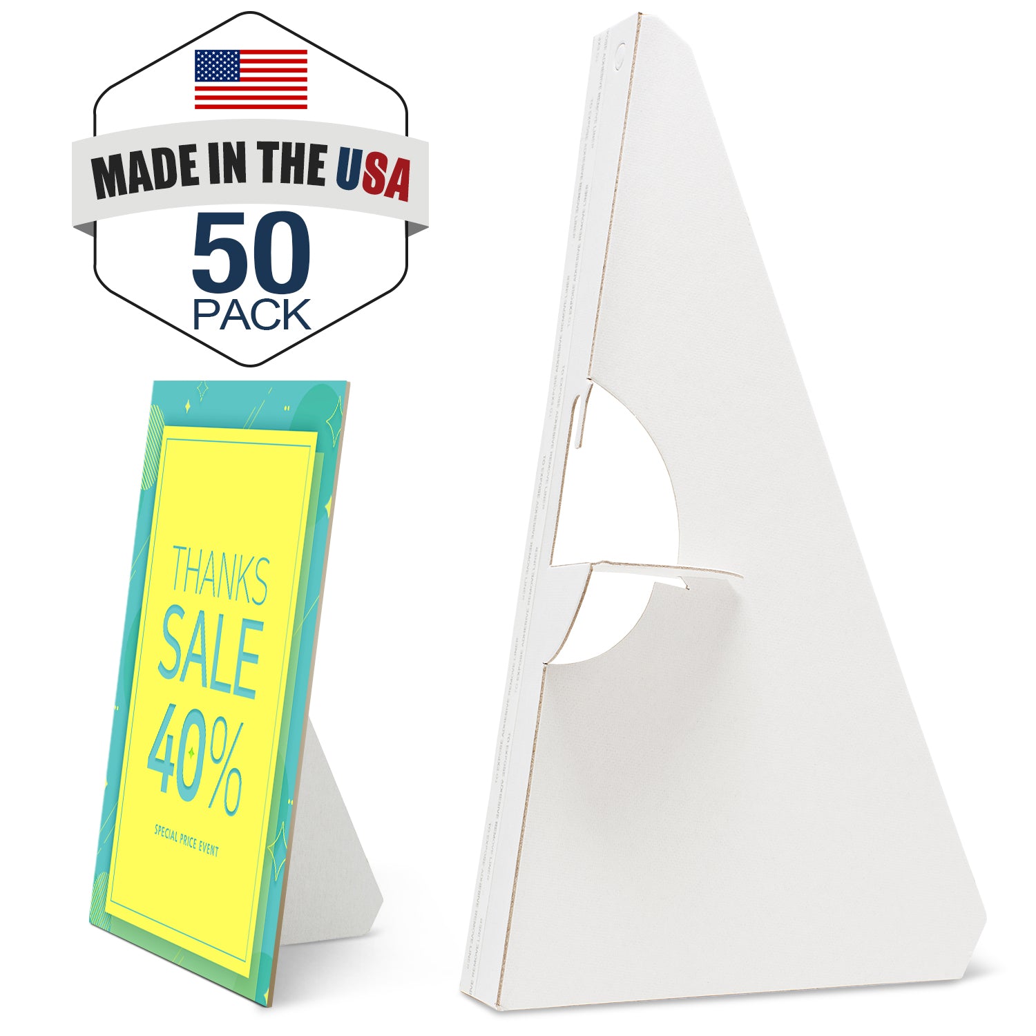 Single Wing White Self-Stick Easel Back, Pack of 50. 15 Inch Easel Back Golden State Art