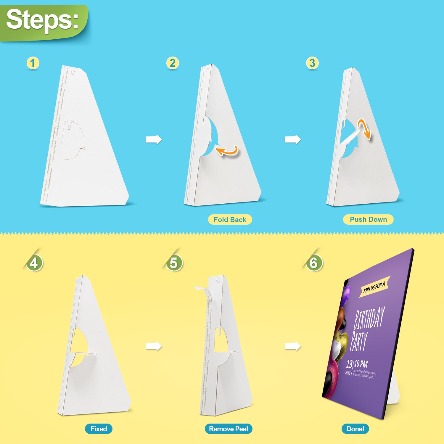 Single Wing White Self-Stick Easel Back, Pack of 50. Easel Back Golden State Art