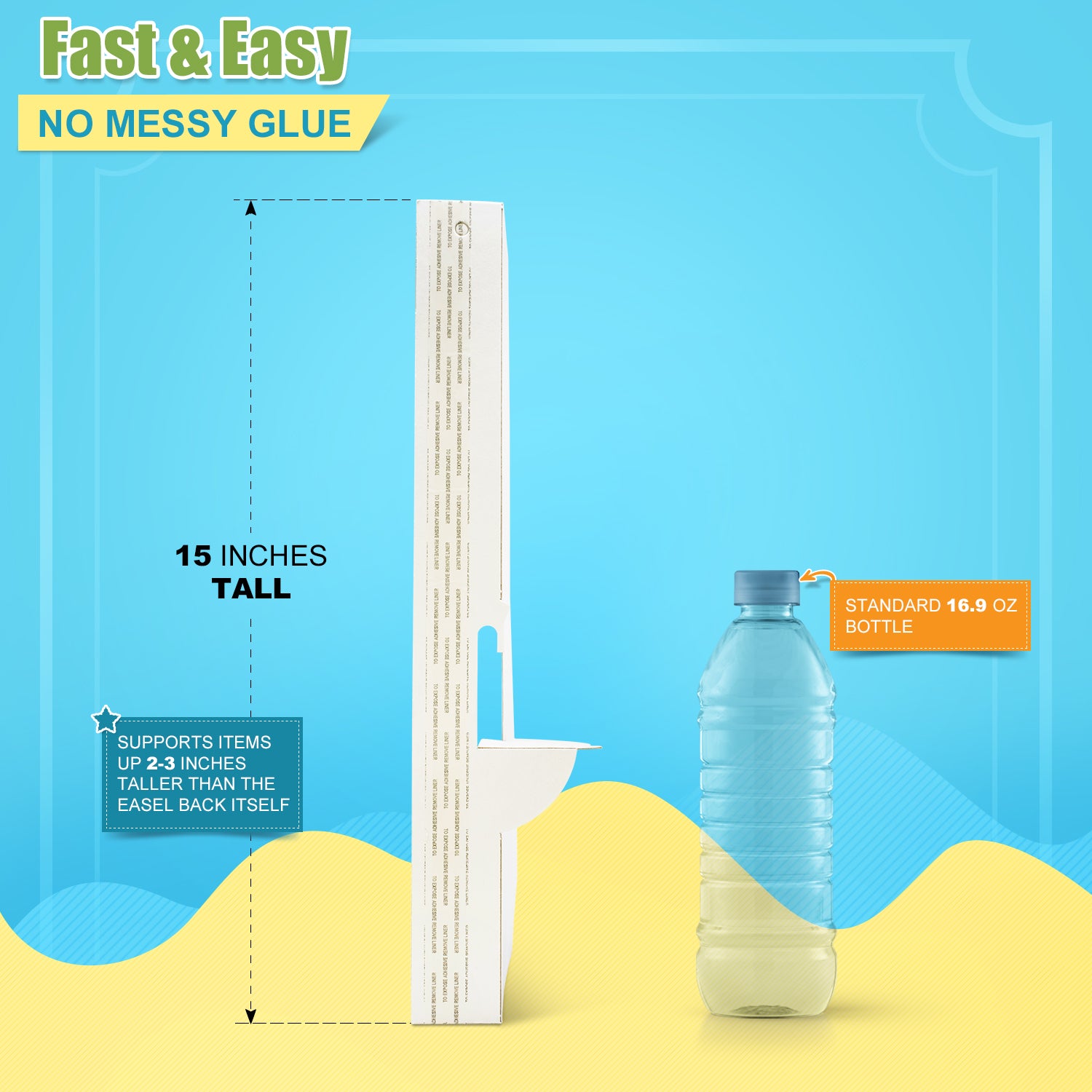 Single Wing White Self-Stick Easel Back, Pack of 50. Easel Back Golden State Art