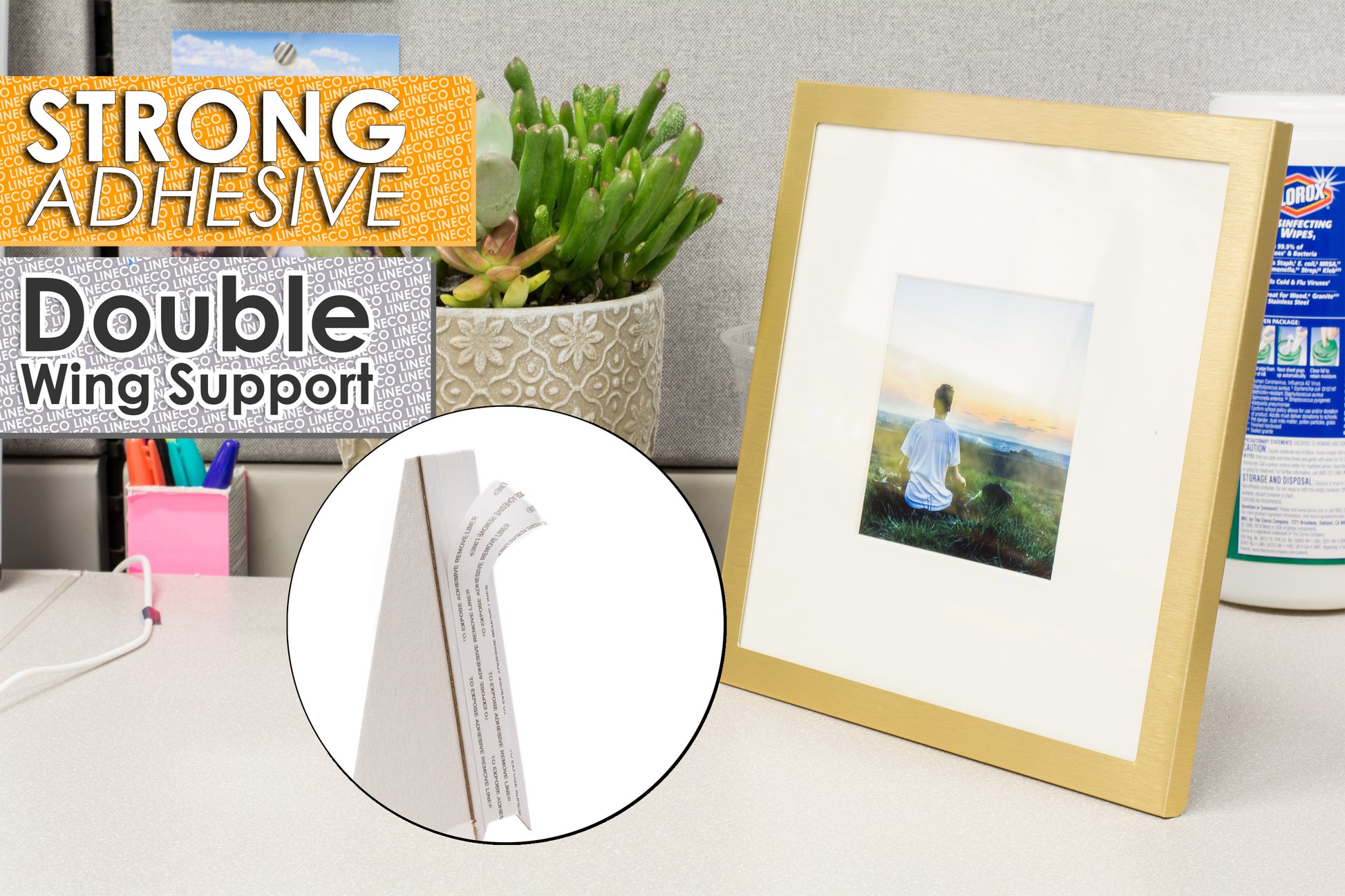 Double Wing White Self-Stick Easel Back, Pack of 50. Easel Back Golden State Art