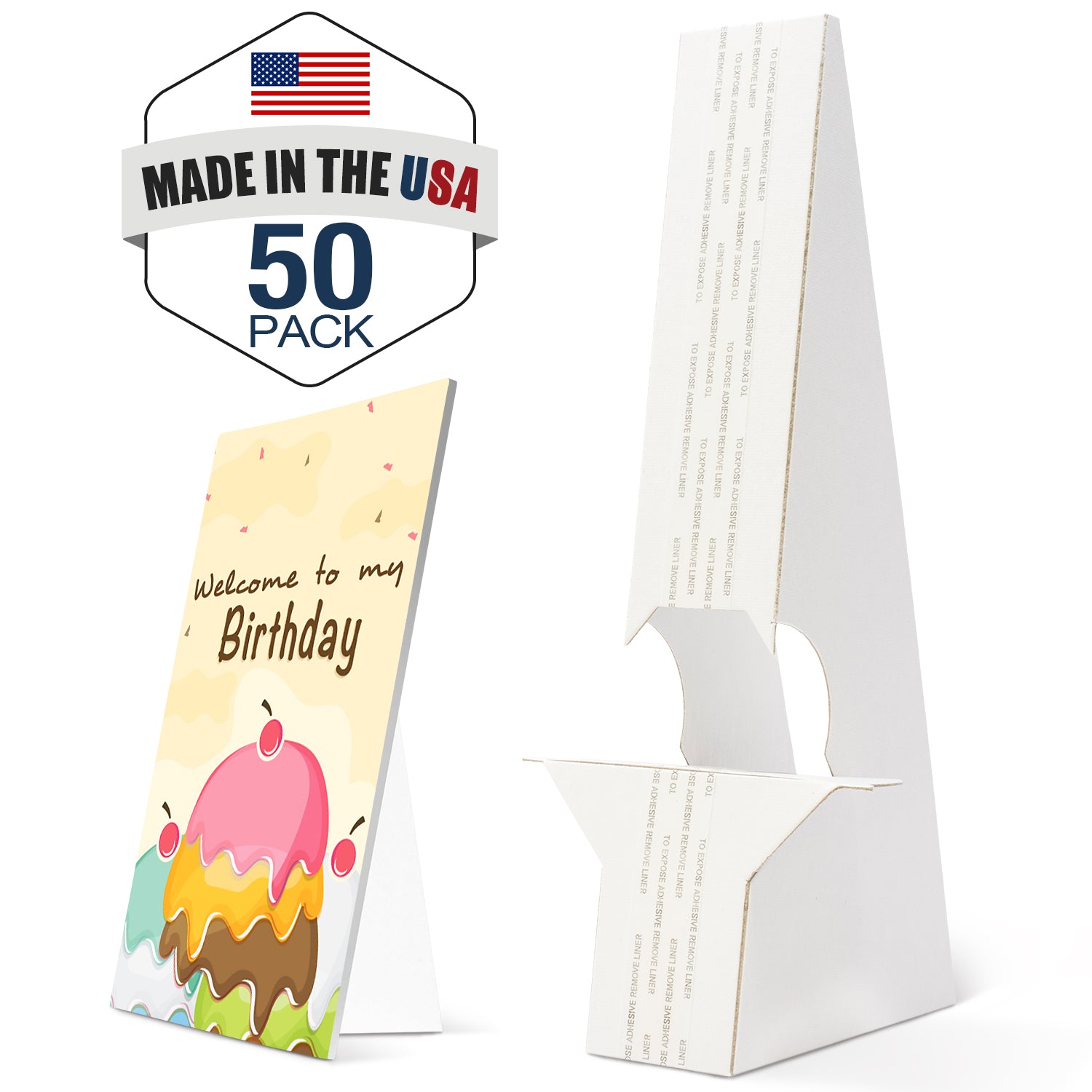 Double Wing White Self-Stick Easel Back, Pack of 50. 9 Inch Easel Back Golden State Art