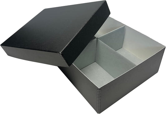 Black Oversize Archival Storage Box with Removable Lid Without Envelopes