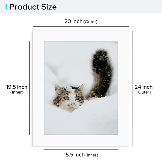 Pack of 10, 20x24 Custom Cut Mat with Whitecore fits 16x20 Picture Off White Bulk Pack