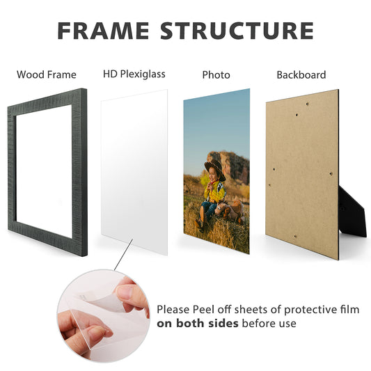 Wood Frame with Plexiglass Rustic Grey-Pack of 10-Pick Up in Store Only