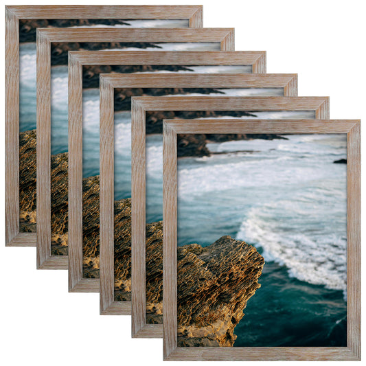 Clearance Poster Frame, Solid Wood With Plexiglass Rustic Grey-Pack Of 6