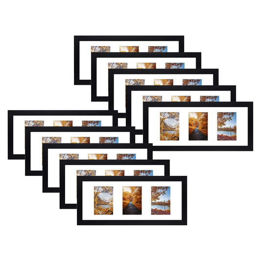 8x20 Collage Wood Frame 0.75 Inch for Three 4x6 Picture - Pack of 10