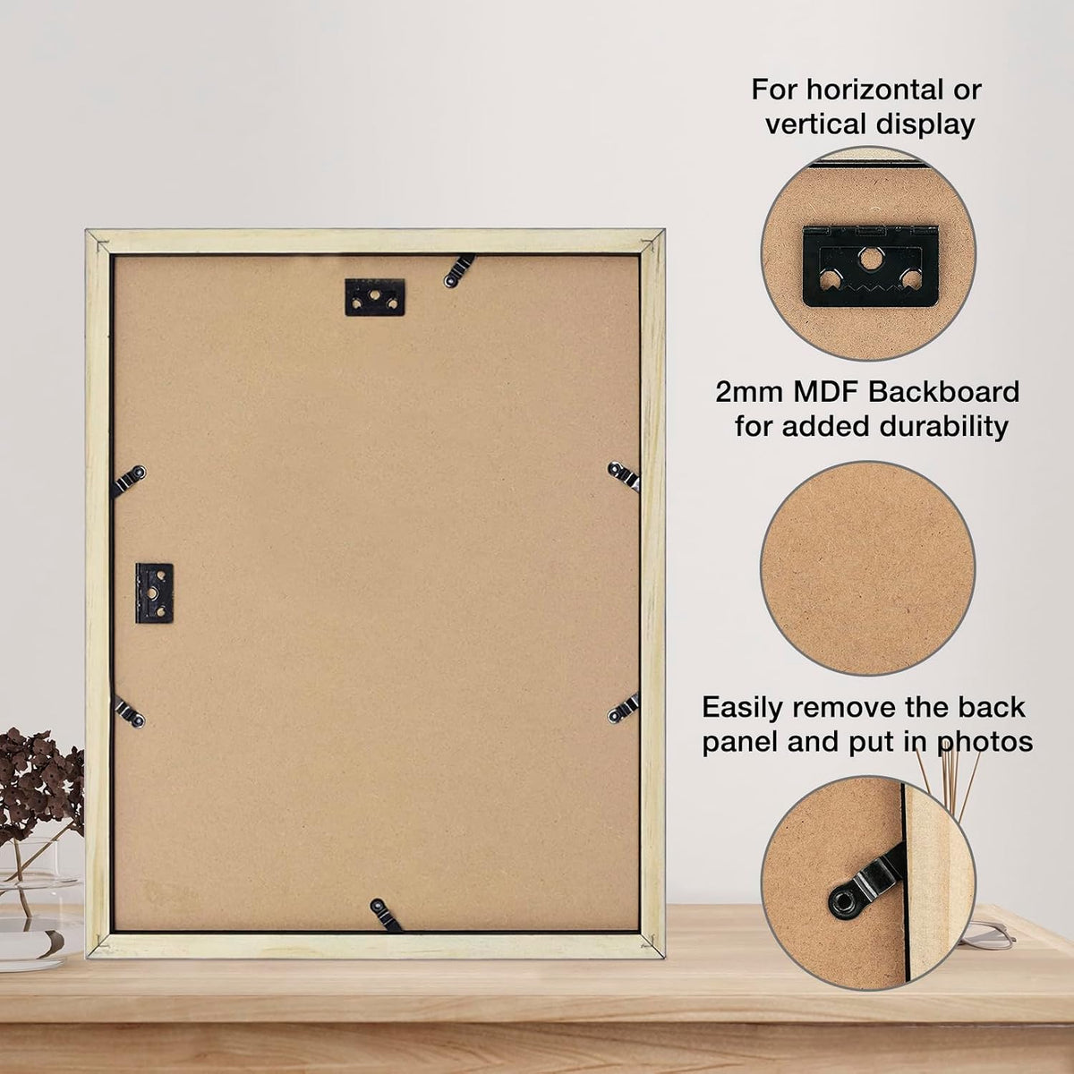 11x14 Wood Frame for Five 4x6 Picture 0.84 Inch Black - Pack of 10 Picture Frames Golden State Art