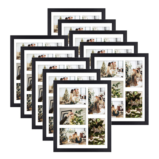 11x14 Wood Frame 0.84 Inch for Five 4x6 Picture - Pack of 10