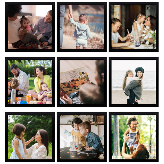 12x12 Wood Frame 0.84 Inch for 8x8 Picture - Pack of 9