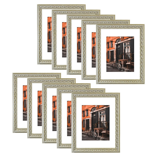 11x14 Silver Polystyrene Picture Frame 0.875 Inch for 8x10 Picture - Pack of 10