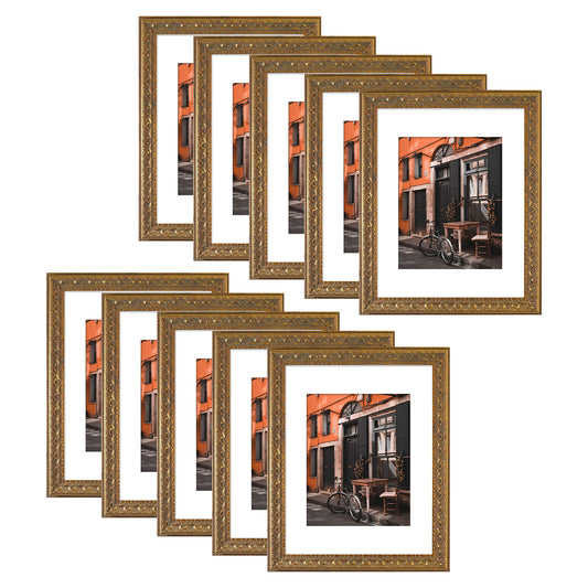 11x14 Gold Polystyrene Picture Frame 0.875 Inch for 8x10 Picture - Pack of 10