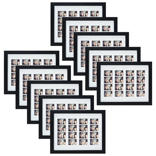 8.5x11 Black Wood Frame 0.84 Inch for Four 2x6 Picture - Pack of 10