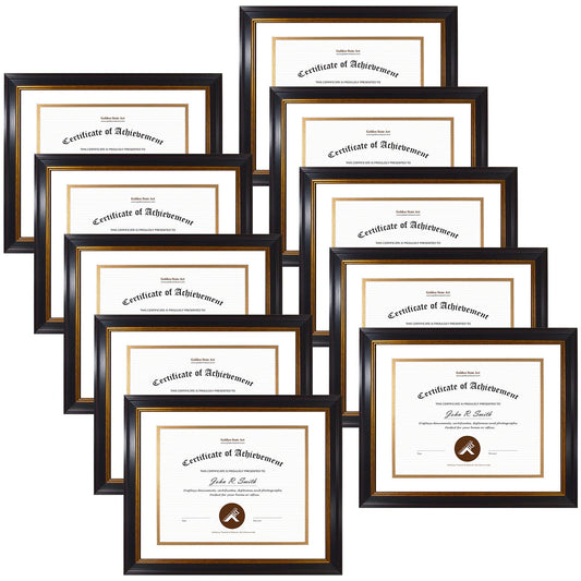 Black Gold and Burgundy Diploma Frame 0.8125 Inch - Pack of 10