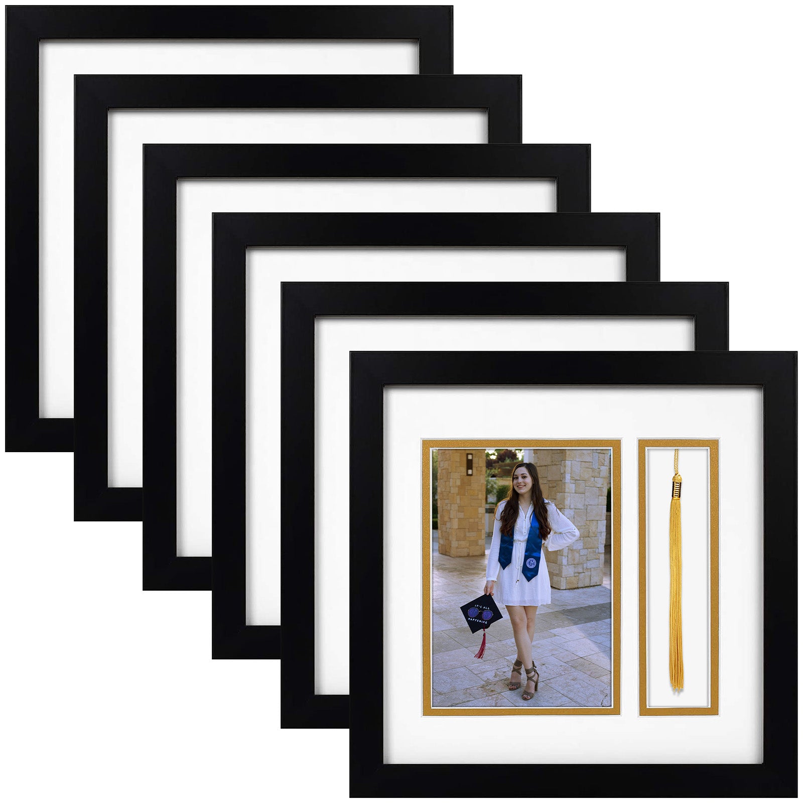 White Over Gold Double Mat