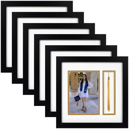 White Over Gold Double Mat