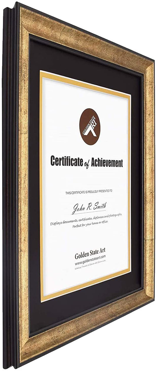 11x14 Dark Gold Polystyrene Diploma Frame 0.875 Inch for 8.5x11 Picture - Pack of 10