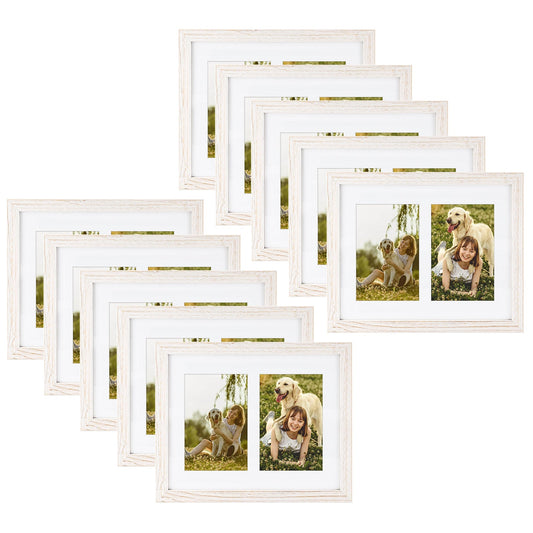 Clearance 8x10 Wood Frame 0.84 Inch for Two 4x6 Picture - Pack of 10