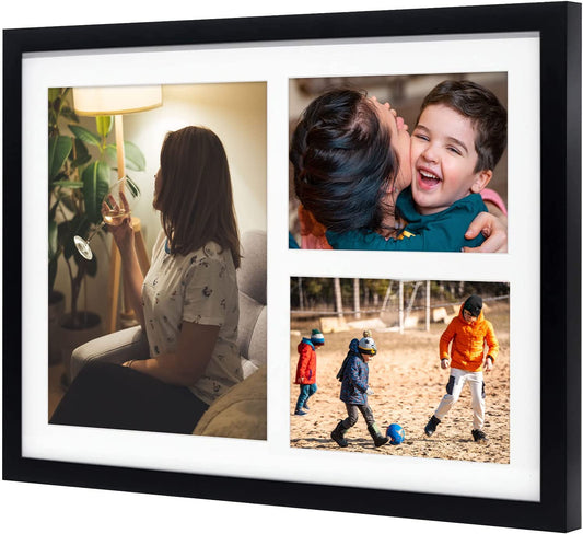 12x17 Collage Wood Frame 0.84 Inch for One 8x10 and Two 5x7 Picture - Pack of 8