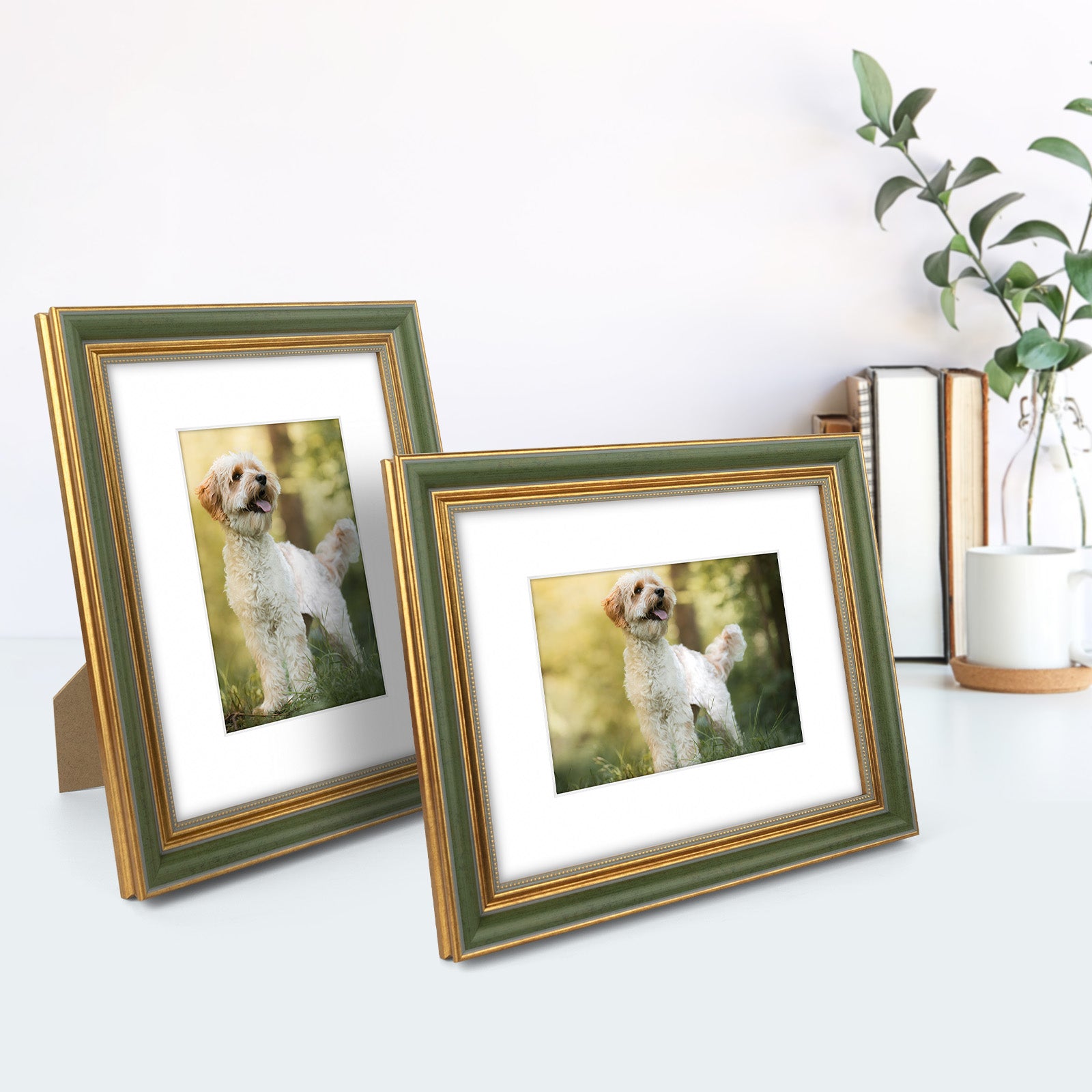 Golden State Art, Ornate Picture Frame, Green Gold Polystyrene