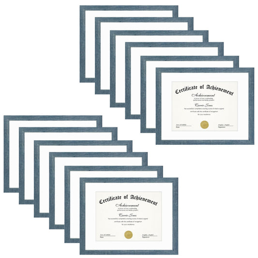 11x14 Certificate MDF Frame 0.71 Inch for 8.5x11 Picture - Pack of 12