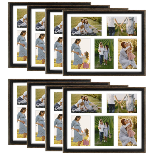 Clearance 11x14 Collage Picture Frame with White Mat Displays Five 4x6 Pictures -Pack of 8