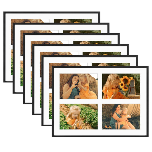 Clearance Collage Aluminum Frame 1.02 Inch with White Mat-Pack of 6