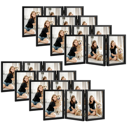 Triple Picture Frame with Real Glass-Pack of 8