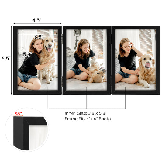 Triple Picture Frame with Real Glass-Pack of 8