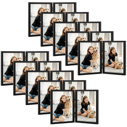 Double Picture Frame with Real Glass-Pack of 10