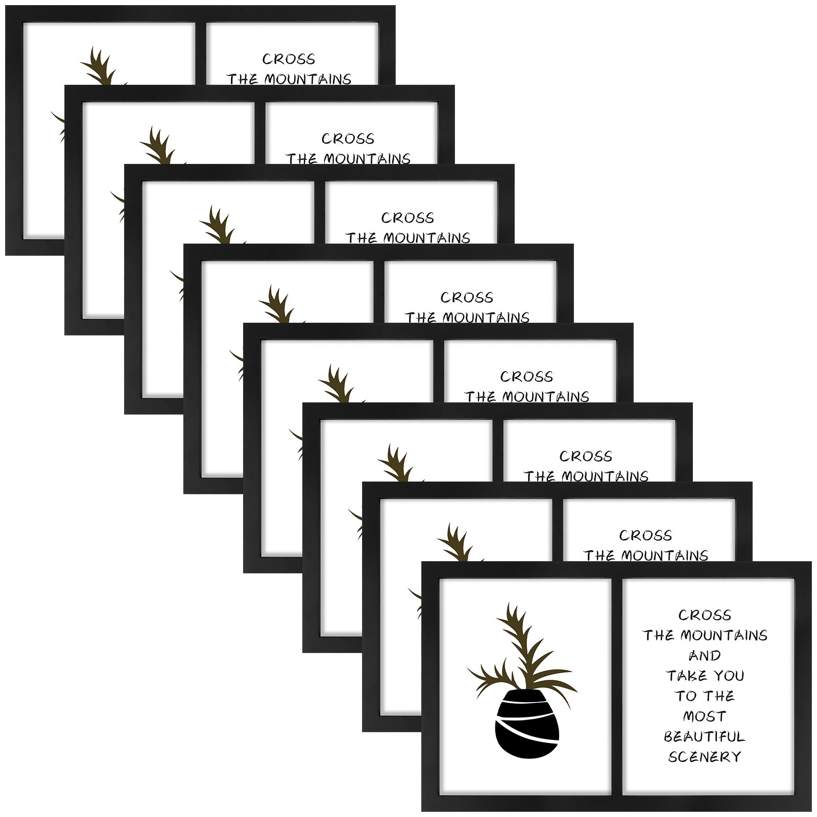 Golden State Art, Double 8x10 Picture Frame ¨C 10x16 Solid Wood Frame with Real Glass for Wall Display