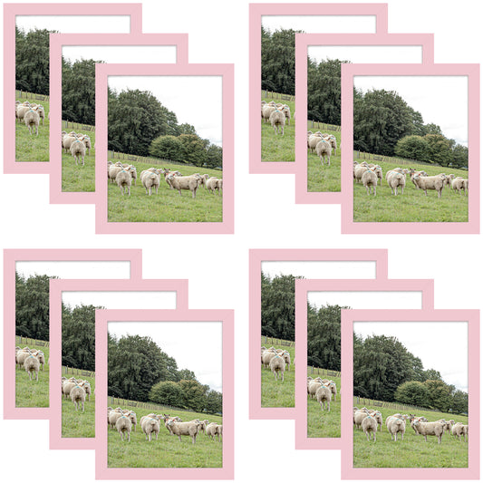 Clearance 8x10 MDF Picture Frame With Glass Cover Pink-Pack Of 12