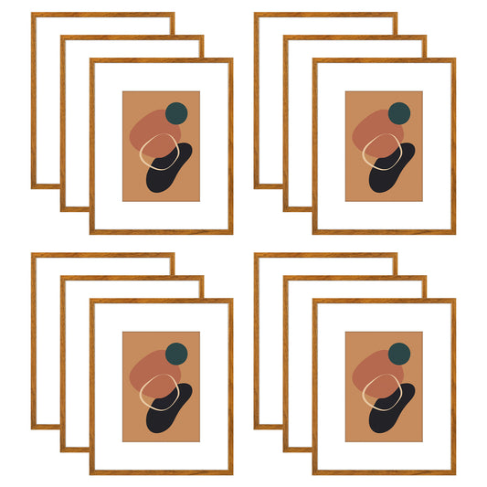 Clearance Aluminum Picture Frame with White Mat and Plexiglass-Pack Of 12